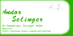 andor selinger business card